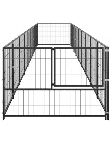 Gabbia per Cani Nera 9 m² in Acciaio