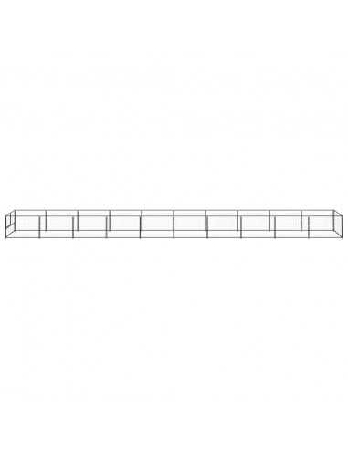 Gabbia per Cani Nera 10 m² in Acciaio