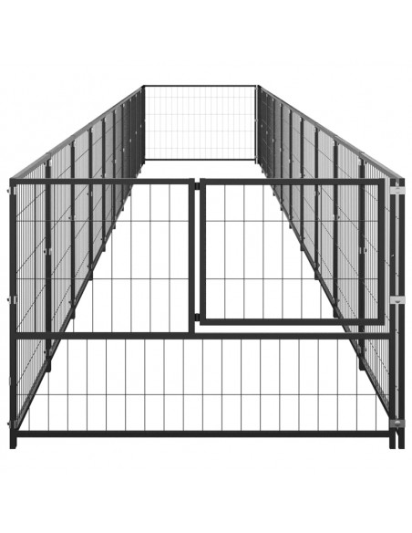 Gabbia per Cani Nera 10 m² in Acciaio