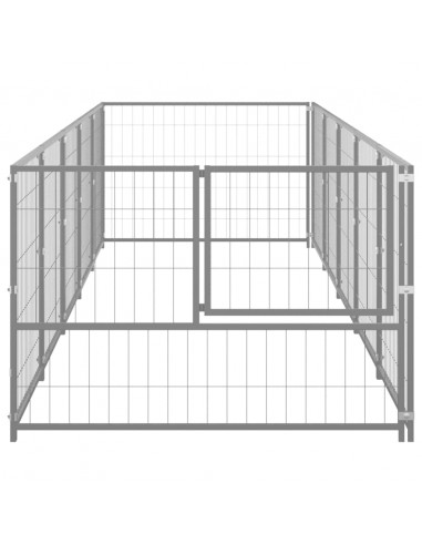 Gabbia per Cani Argento 5 m² in Acciaio