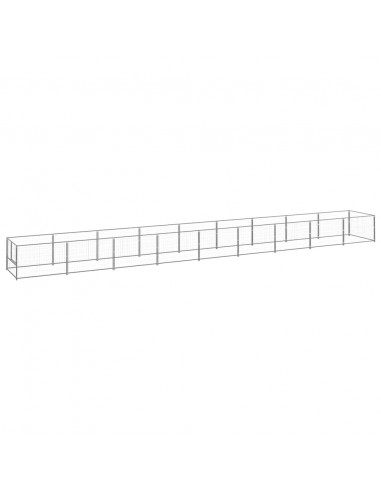 Gabbia per Cani Argento 9 m² in Acciaio