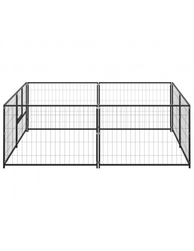 Gabbia per Cani Nera 4 m² in Acciaio