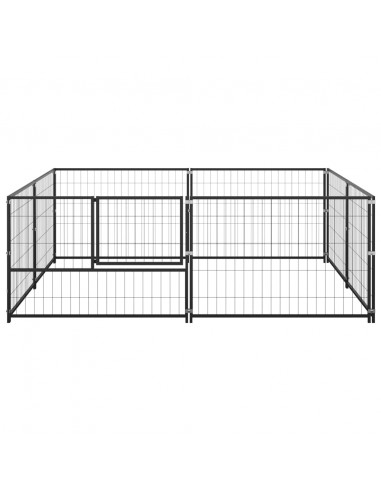 Gabbia per Cani Nera 4 m² in Acciaio