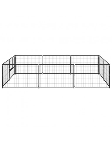 Gabbia per Cani Nera 6 m² in Acciaio