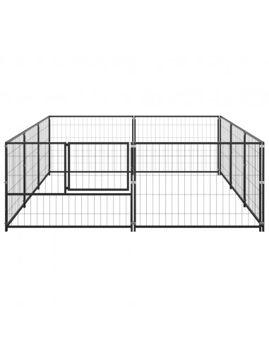 Gabbia per Cani Nera 6 m² in Acciaio