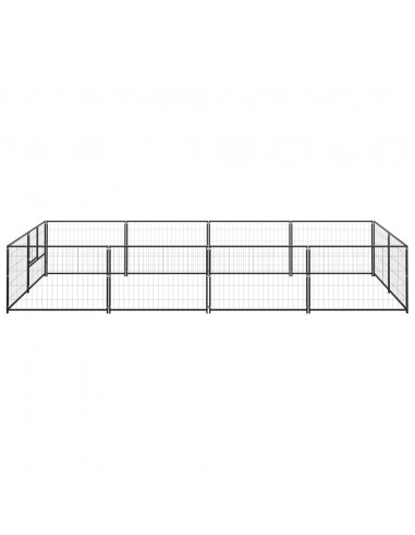 Gabbia per Cani Nera 8 m² in Acciaio
