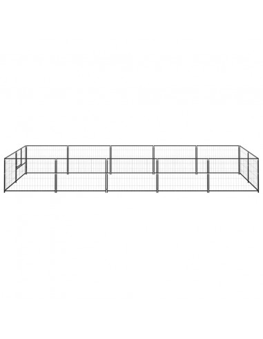 Gabbia per Cani Nera 10 m² in Acciaio