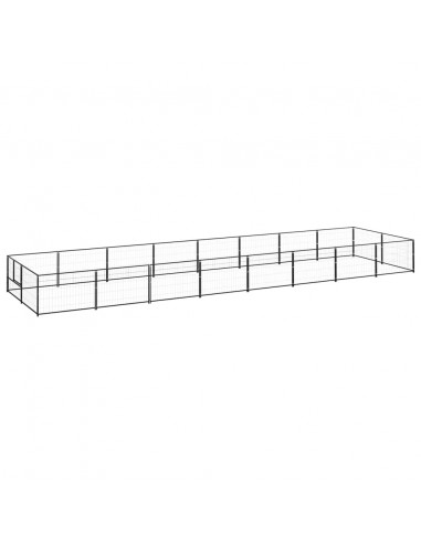 Gabbia per Cani Nera 16 m² in Acciaio