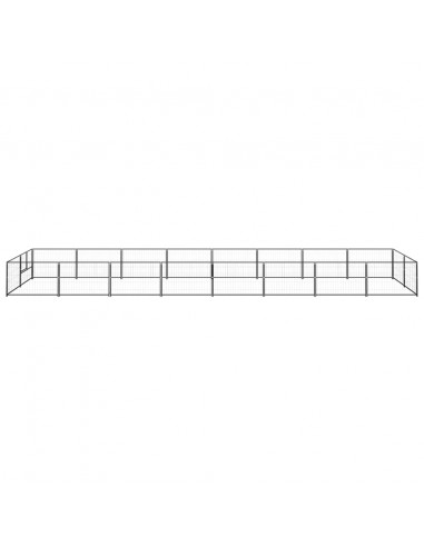 Gabbia per Cani Nera 16 m² in Acciaio