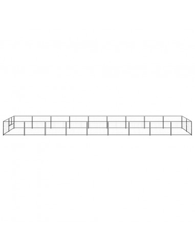 Gabbia per Cani Nera 18 m² in Acciaio