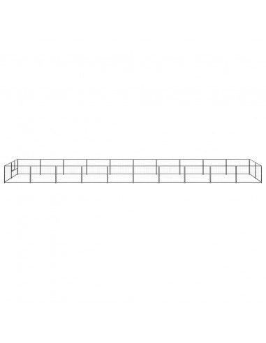 Gabbia per Cani Nera 20 m² in Acciaio