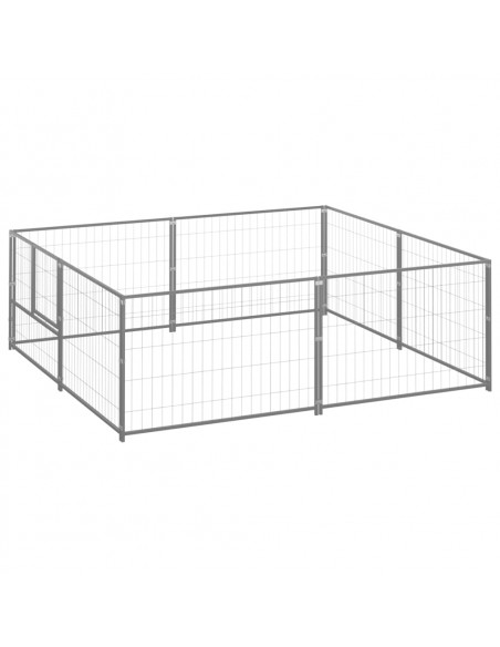 Gabbia per Cani Argento 4 m² in Acciaio