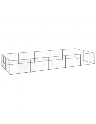Gabbia per Cani Argento 10 m² in Acciaio