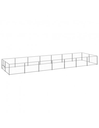 Gabbia per Cani Argento 14 m² in Acciaio