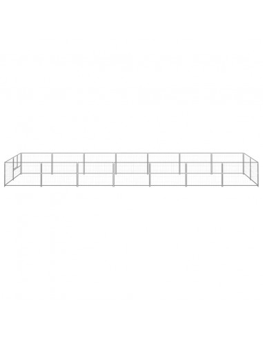 Gabbia per Cani Argento 14 m² in Acciaio