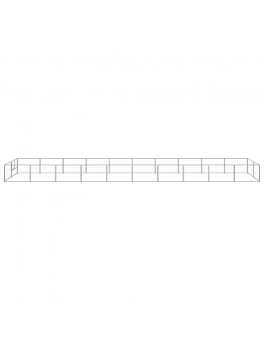 Gabbia per Cani Argento 20 m² in Acciaio