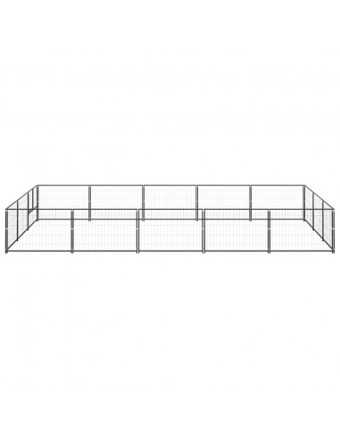 Gabbia per Cani Nera 15 m² in Acciaio