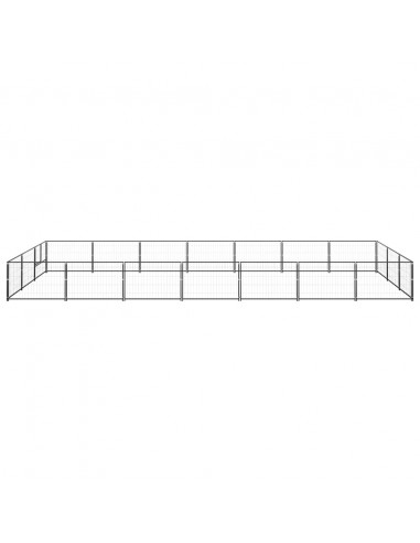 Gabbia per Cani Nera 21 m² in Acciaio
