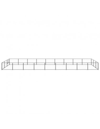 Gabbia per Cani Nera 27 m² in Acciaio