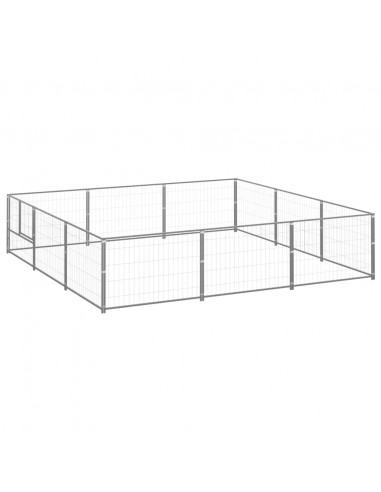 Gabbia per Cani Argento 9 m² in Acciaio