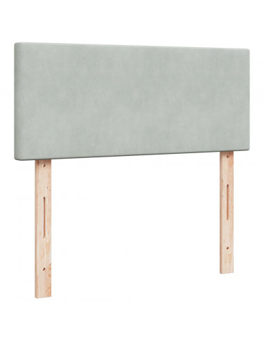 Giroletto a Molle con Materasso Grigio Chiaro 120x200cm Velluto