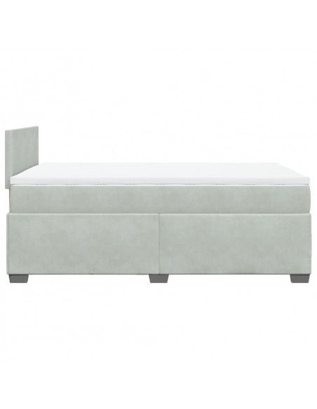 Giroletto a Molle con Materasso Grigio Chiaro 120x200cm Velluto