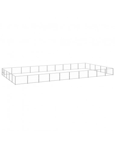 Gabbia per Cani Argento 50 m² in Acciaio