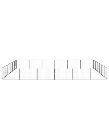 Gabbia per Cani Nera 36 m² in Acciaio