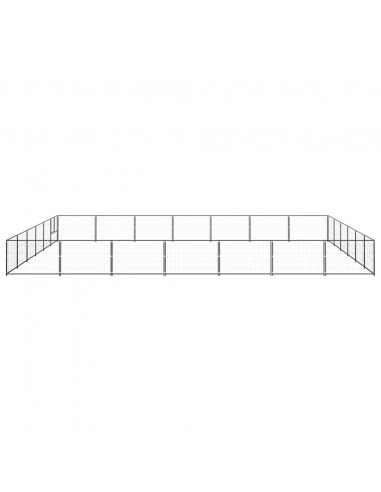 Gabbia per Cani Nera 42 m² in Acciaio