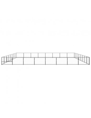 Gabbia per Cani Nera 64 m² in Acciaio