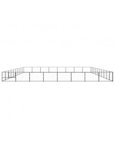 Gabbia per Cani Nera 80 m² in Acciaio