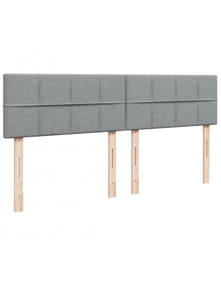 Giroletto a Molle con Materasso Grigio Chiaro 200x200cm Tessuto