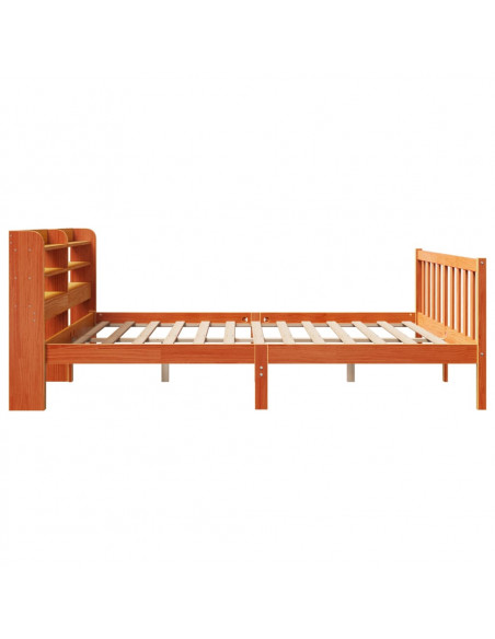 Giroletto con Testiera Marrone Cera 200x200 cm Massello Pino