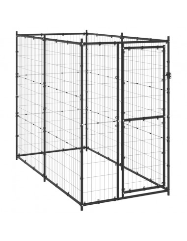 Gabbia per Cani da Esterno in Acciaio 110x220x180 cm