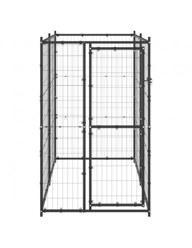 Gabbia per Cani da Esterno in Acciaio 110x220x180 cm