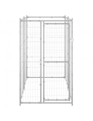 Gabbia per Cani da Esterno in Acciaio Zincato 110x220x180 cm