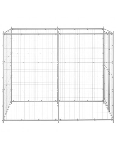 Gabbia per Cani da Esterno in Acciaio Zincato 110x220x180 cm