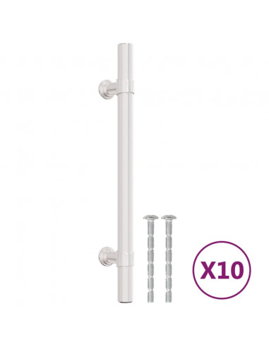 Maniglie per Mobili 10pz Argento 128mm in Acciaio Inox