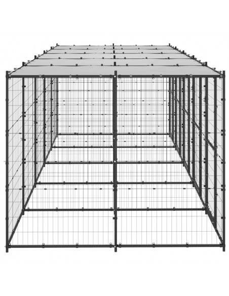Gabbia per Cani da Esterno in Acciaio con Tetto 12,1 m²