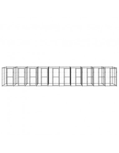 Gabbia per Cani da Esterno in Acciaio 24,2 m²