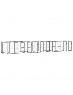 Gabbia per Cani da Esterno in Acciaio 26,62 m² 2