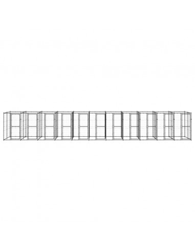 Gabbia per Cani da Esterno in Acciaio 26,62 m²