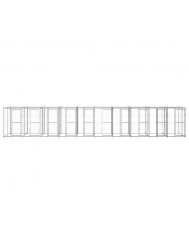 Gabbia per Cani da Esterno in Acciaio Zincato con Tetto 24,2m²