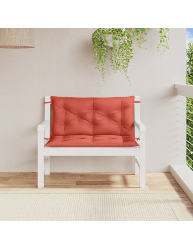 Cuscini Panca Giardino 2pz Rosso Mélange 100x50x7cm Tessuto