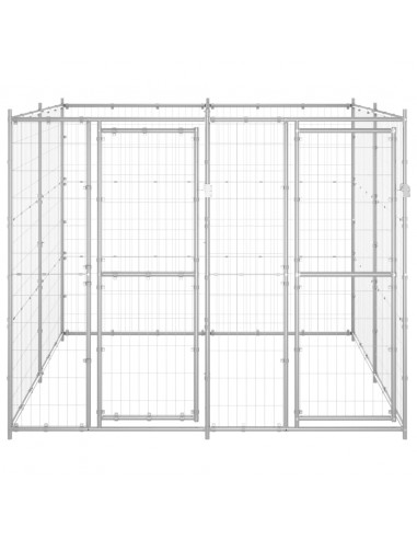 Gabbia per Cani da Esterno in Acciaio Zincato 4,84 m²
