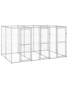 Gabbia per Cani da Esterno in Acciaio Zincato 7,26 m² 2