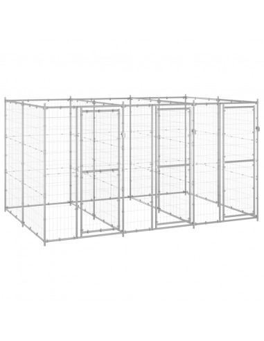 Gabbia per Cani da Esterno in Acciaio Zincato 7,26 m²
