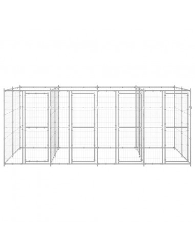 Gabbia per Cani da Esterno in Acciaio Zincato 9,68 m²
