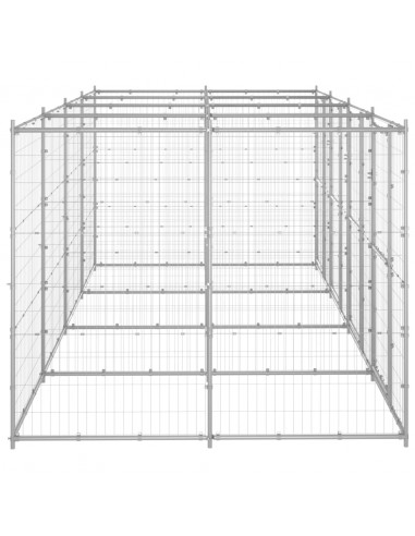 Gabbia per Cani da Esterno in Acciaio Zincato 9,68 m²