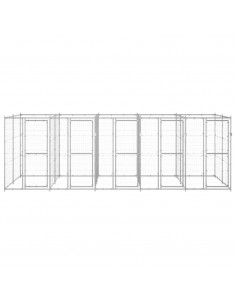 Gabbia per Cani da Esterno in Acciaio Zincato 12,1 m² 2